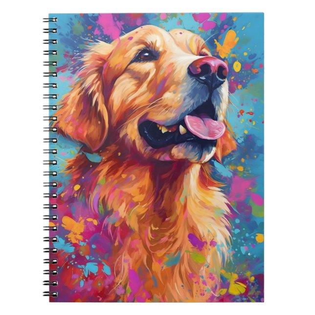 Caderno Espiral Retriever Colorida de Ouros (Frente)