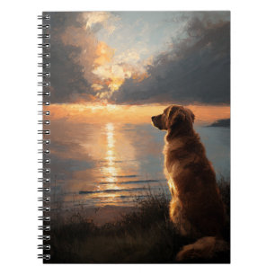 Caderno Espiral Retriever de ouros pelo notebook marítimo