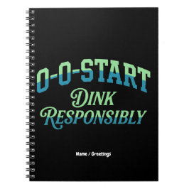 Caderno Espiral Retro 0-0-Start Estética Minimal da Quadra de Pick