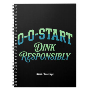 Caderno Espiral Retro 0-0-Start Estética Minimal da Quadra de Pick