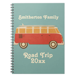 Caderno Espiral Retro 60 Férias na Viagem da Família Van Family