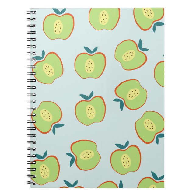 Caderno Espiral Retro Apple Fruit Pattern Notebook (Frente)