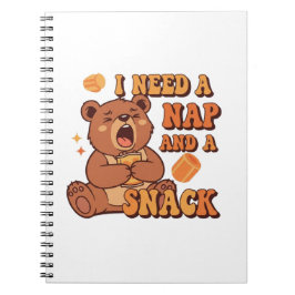 Caderno Espiral Retro Bear Nap First Lined Notebook