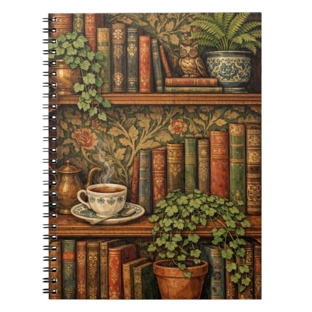 Caderno Espiral Retro book lover art (Frente)