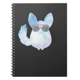 Caderno Espiral Retro Chinchilla Rodent com óculos Solares