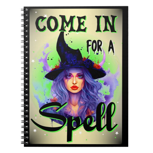 Caderno Espiral Retro Cute Witchy Halloween (Frente)