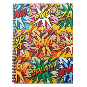 Caderno Espiral Retro-divertido - Pop de livro em quadrinhos