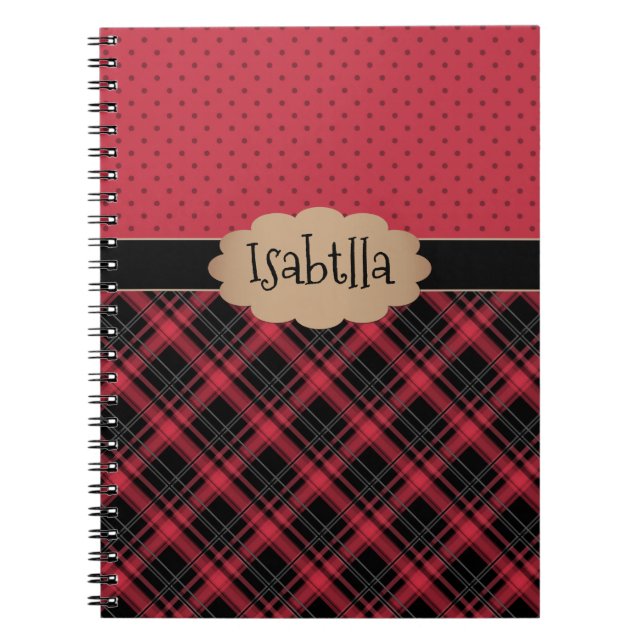 Caderno Espiral Retro do notebook, retrô, xadrez, retalhamento (Frente)