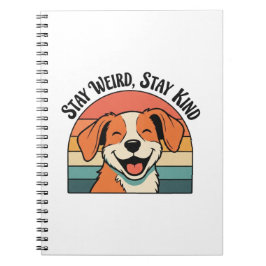 Caderno Espiral Retro Dog Positive Quote Lined Notebook