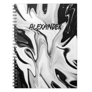 Caderno Espiral Retro elegante abstrato cor fluido digital