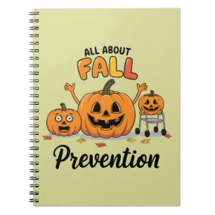 Caderno Espiral Retro Eu Amo Prevenção de Quedas Ocupacional