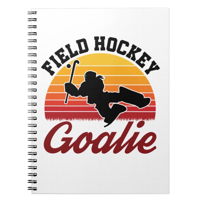 Caderno Espiral Retro Field Hockey Goalie Player (Frente)