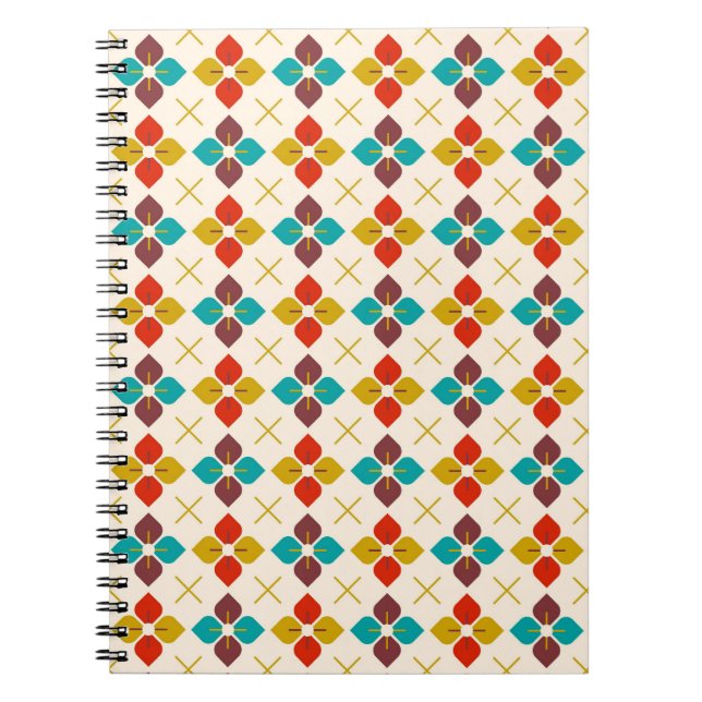 Caderno Espiral Retro Floral (Frente)