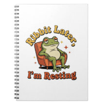 Retro Frog Funny Quote Lined Notebook