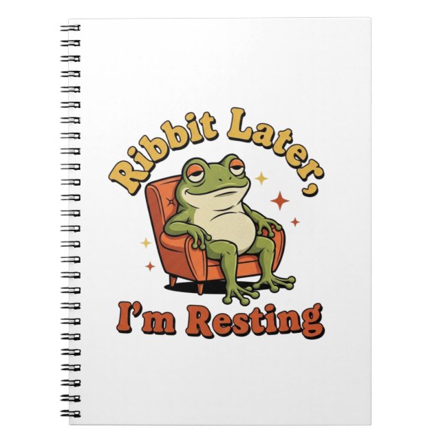 Caderno Espiral Retro Frog Funny Quote Lined Notebook (Frente)
