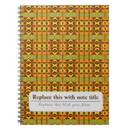 Caderno Espiral Retro-Funky Laranja-Teal Personalizado