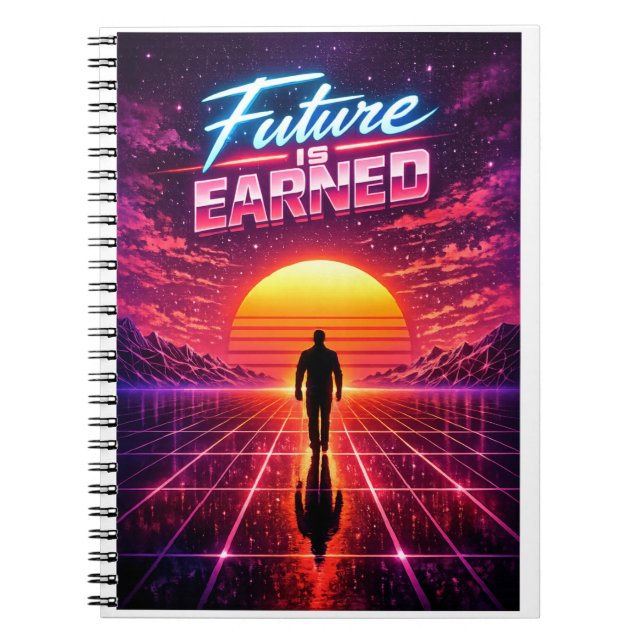 Caderno Espiral Retro Future Motivation Poster (Frente)