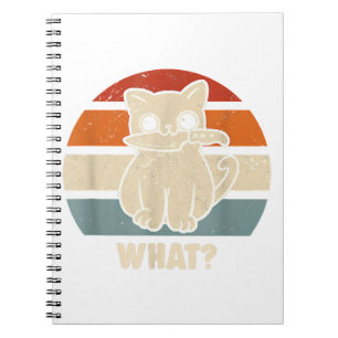 Caderno Espiral Retro Gato Faca O Que Meow Kitty Gatos Divertidos