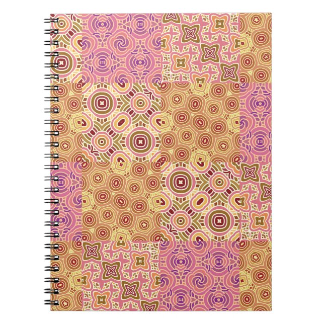 Caderno Espiral Retro Geométrico Xadrez  (Frente)