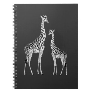 Caderno Espiral Retro Giraffe Funny Safari Arte Animal