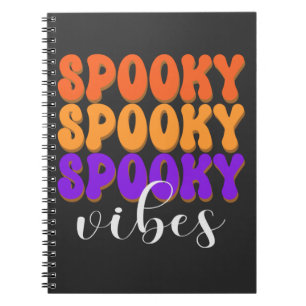 Caderno Espiral Retro Groovy Spooky Vibes Halloween