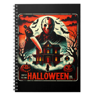 Caderno Espiral Retro Halloween Horror Night 80s Slasher Vibes