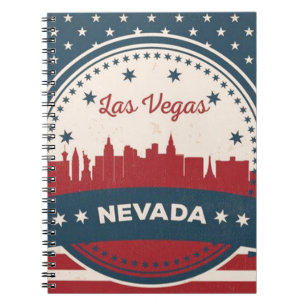 Caderno Espiral Retro Las Vegas Skyline