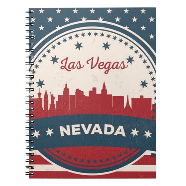 Caderno Espiral Retro Las Vegas Skyline (Frente)