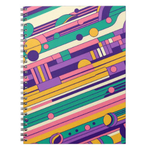 Caderno Espiral Retro legal e colorido dos anos 80/90