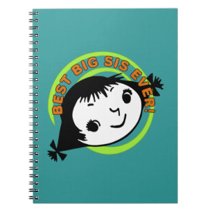 Caderno Espiral Retro Melhor Irmã Nunca