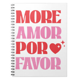 Caderno Espiral Retro More Amor Por Favor Trendência Vermelha e Ro