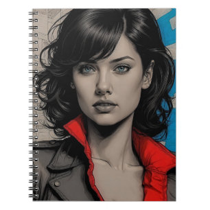 Caderno Espiral Retro Noir Elegance: Arte Feminina Escura
