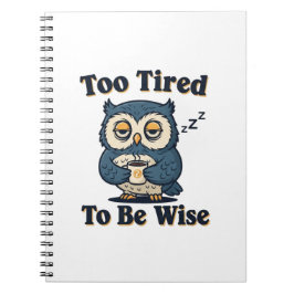 Caderno Espiral Retro Owl Tired Thoughts Lined Notebook