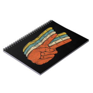 Caderno Espiral Retro Peace Vintage 60's 70's Hippie