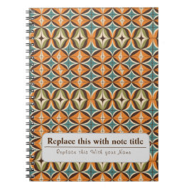 Caderno Espiral Retro Personalizado Funky Laranja-Brown