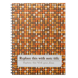 Caderno Espiral Retro Personalizado Funky Laranja-Brown