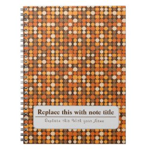 Caderno Espiral Retro Personalizado Funky Laranja-Brown