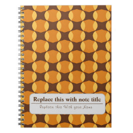 Caderno Espiral Retro Personalizado Funky Laranja-Brown