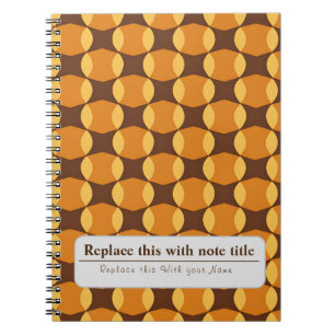 Caderno Espiral Retro Personalizado Funky Laranja-Brown