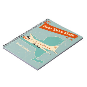 Caderno Espiral Retro poster de Nova York.