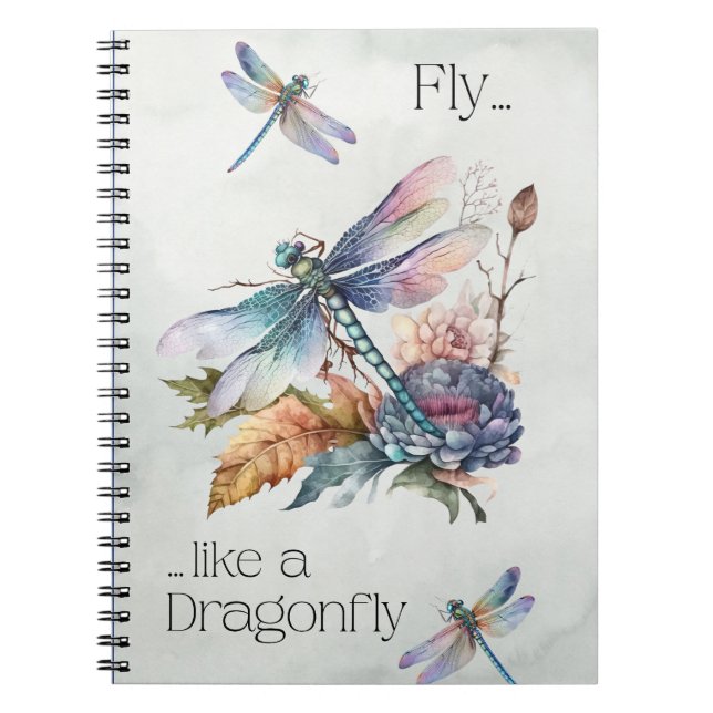 Caderno Espiral Retro Russo Voa Como Um Dragonfly (Frente)