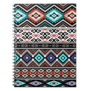 Caderno Espiral Retro Tribal Navajo: Geométrico Sem Vista.