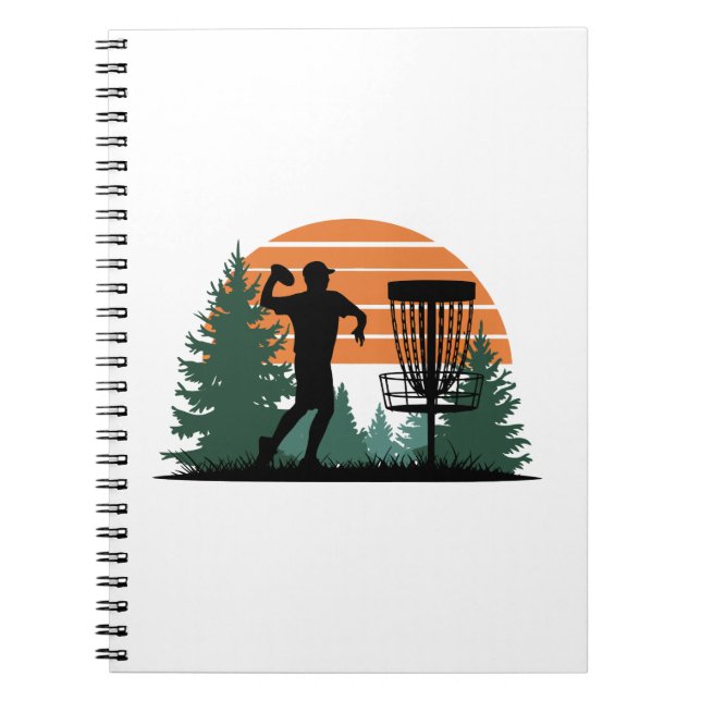 Caderno Espiral Retro Vintage Em Disco De Golf (Frente)