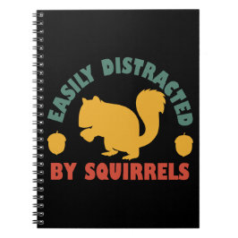 Caderno Espiral Retro Vintage facilmente distraído por esquilos