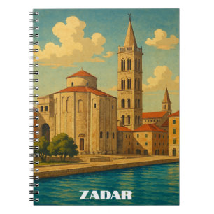 Caderno Espiral Retro Vintage Zadar Croácia Viagem