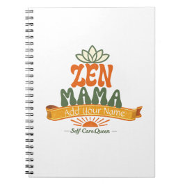 Caderno Espiral Retro Zen Mama Yoga Lotus Personalized Art Noteboo