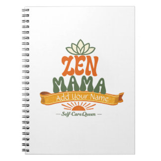 Caderno Espiral Retro Zen Mama Yoga Lotus Personalized Art Noteboo