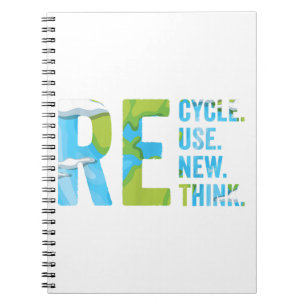 Caderno Espiral Reutilização do reciclar Renovar Repensar para o D