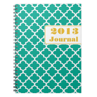 Caderno Espiral Revista anual trendy de azulejos marroquinos amare