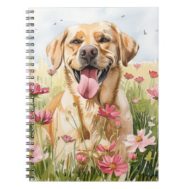 Caderno Espiral Revista de Aquarela do Labrador Retriever